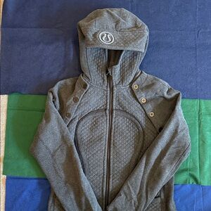 lululemon Special Edition Quilted Grey Scuba hoodie.